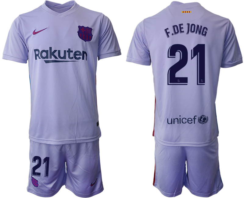 Men 2021-2022 Club Barcelona away purple #21 Soccer Jersey->barcelona jersey->Soccer Club Jersey